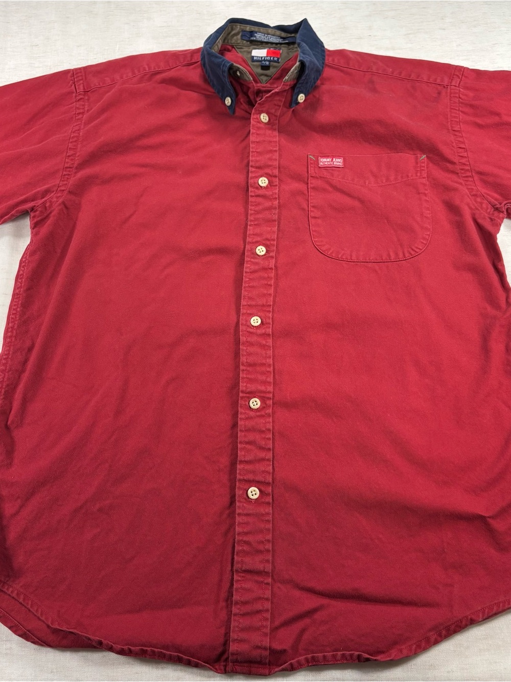 Vintage Tommy Hilfiger Red Button-Down Oxford Shirt